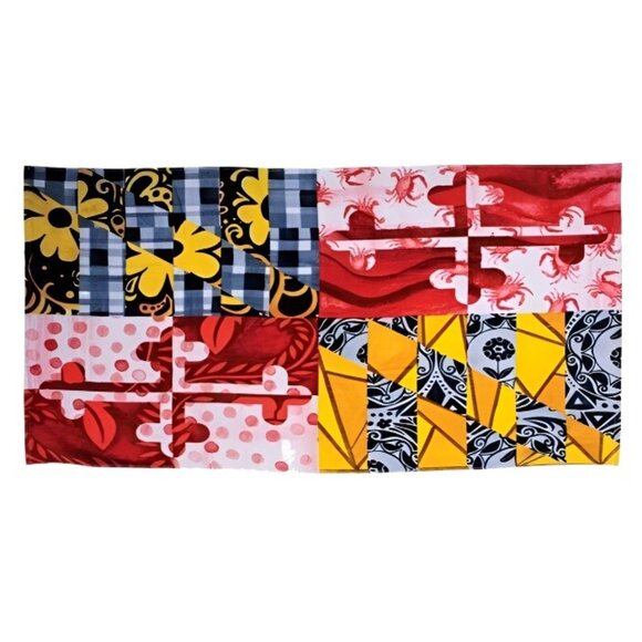 Maryland Flag Quilt Style Beach Bath Towel - NEW Fast Ship - Picture 1 of 5